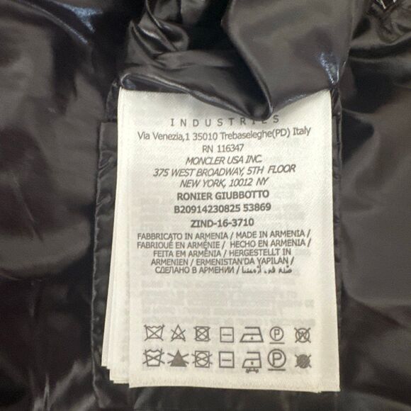 Montcler Men’s Black Down Coat Jacket size 5 Ronier Giubbutto Zind 16 3710 - Picture 11 of 11
